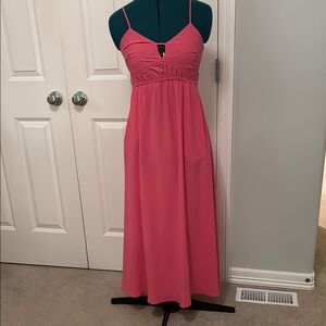 Elegant Pink Spaghetti Strap Dress